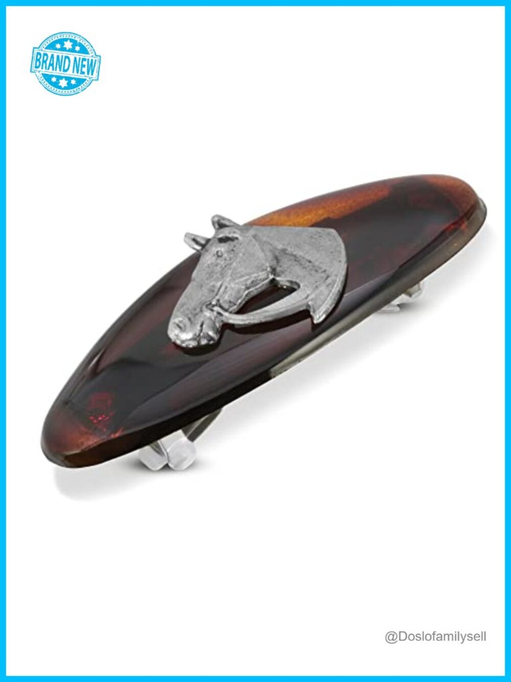 Tortoise Horse Head Barrette Clip
